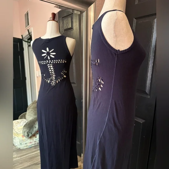 Jean Paul Gaultier Navy Backless Dress with Floral Nautical Cutout - Picture 4 of 7